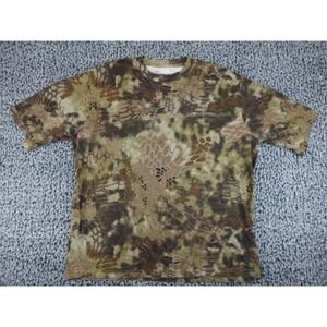 Kryptek Highlander Camo Tactical T-Shirt Mens XL Brown Green Short Sleeve‎ Logo